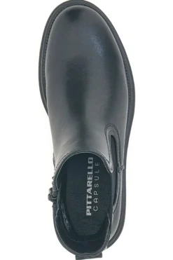 Stivaletti neri con anello decorativo e suola carrarmato Pittarello capsule BT23059066A