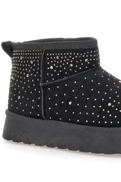 Stivaletti neri con strass e interno caldo con pelo Grazie Girls GB2030