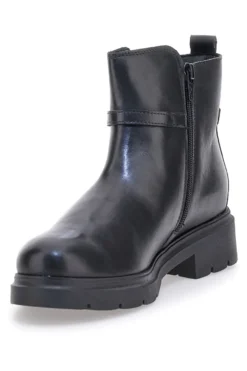 Stivaletti neri in pelle con morsetto Pittarello Class 849240