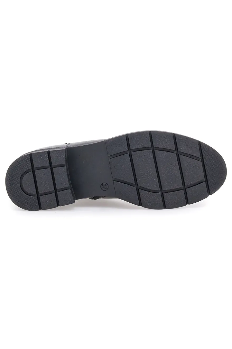 Stivaletti neri in pelle con morsetto Pittarello Class 849240