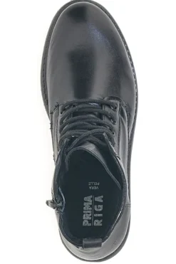 Stivaletti neri stringati in vera pelle Prima Riga CS07LIEGI