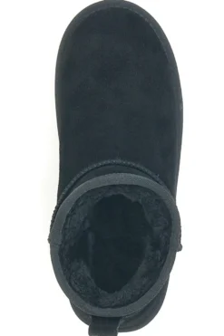 Stivaletti Pantofole neri con pelo effetto scamosciato Mon Dieu L1200