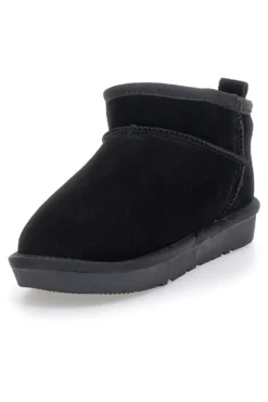 Stivaletti Pantofole neri con pelo effetto scamosciato Mon Dieu L1200
