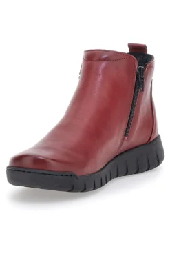 Stivaletti Rossi in Vera Pelle con Cerniere Laterali Plocadi 749007pt