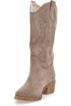 Stivaletti Texani Taupe con Rimani CAFE' COST Q903A1