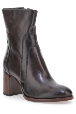 Stivaletti Tronchetti moka in vera pelle con tacco Pittarello Must have T26206