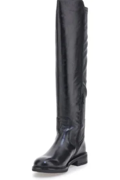 Stivali alti neri con gambale elasticizzato e fondo basso Pittarello Focus KI6036