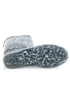 Stivali da Pioggia Neri Animalier In Gomma 2T2L 2103