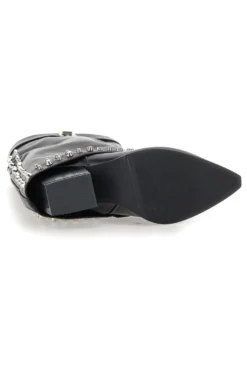 Stivali neri con borchie e fibbia decorativa The First P609