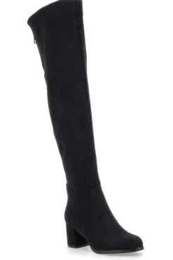 Stivali neri sopra al ginocchio con zip gioiello Le Havre Paris 1983G425
