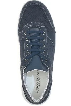 Stringata Blu con Tomaia in Pelle Traforata MARCO BRANDI 23