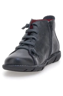 Stringate alte nere in pelle con zip laterale Pittarello Tierra 4757