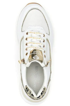 Stringate Bianche con Dettagli Oro e Leopardati LAURA BIAGIOTTI 8481