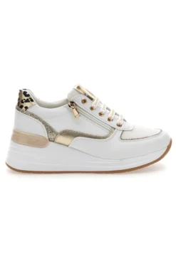 Stringate Bianche con Dettagli Oro e Leopardati LAURA BIAGIOTTI 8481