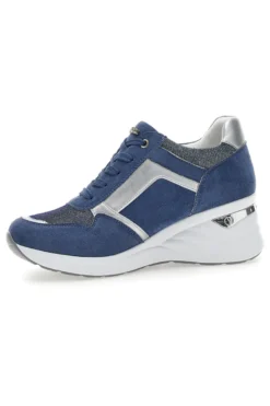 Stringate Blu con Platform e Tomaia Decorata INBLU 433 IN