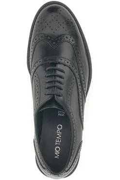 Stringate Inglesi Nere con Tomaia In Pelle MIO TEMPO 2132
