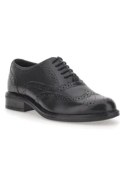 Stringate Inglesi Nere con Tomaia In Pelle MIO TEMPO 2132