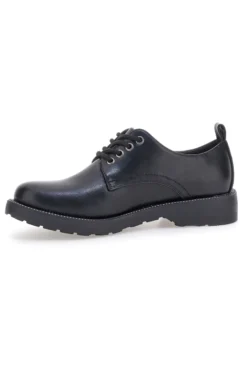 Stringate nere in pelle con suola robusta Me & Me 3001