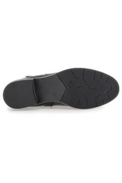 The First P623 Niedrige schwarze Stiefeletten mit seitlicher Schnalle