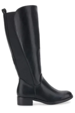 The First P614 Schwarze Stiefel mit Gummiband