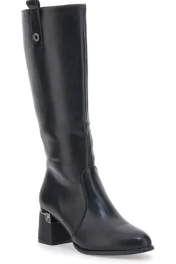 THE FIRST 499 Schwarze spitze High Heel Stiefel