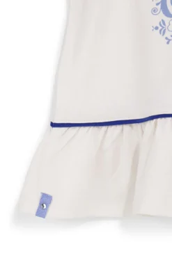 Top bianco in cotone con spalline arricciate Pitt kids Pt-g-t-9015