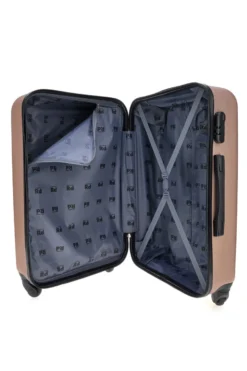 Trolley grande oro rosa rigido con ruote piroettanti Prima Riga PR162/G