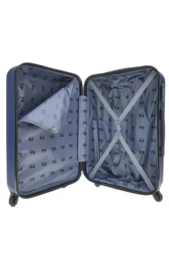 Trolley medio blu rigido con ruote piroettanti Prima Riga PR162/M