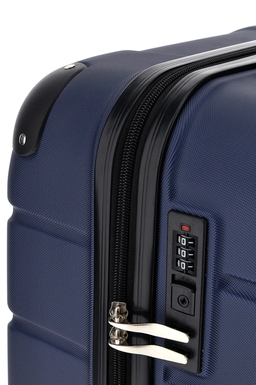 Trolley piccolo blu rigido con 4 ruote 2T2L156/P