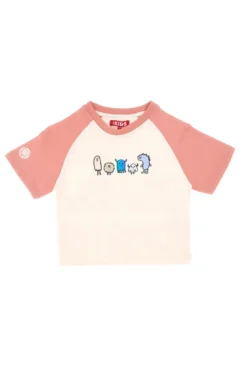 T-shirt Beige e Rosa Pitt Kids PT-K-T-7031