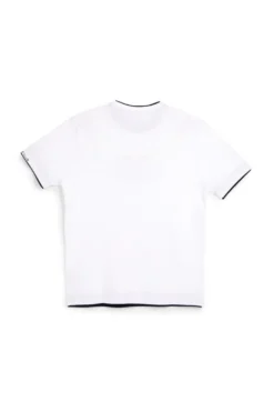 T-shirt bianca con profili a contrasto in cotone Us golf TS1053
