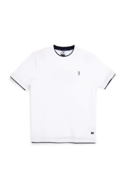 T-shirt bianca con profili a contrasto in cotone Us golf TS1053