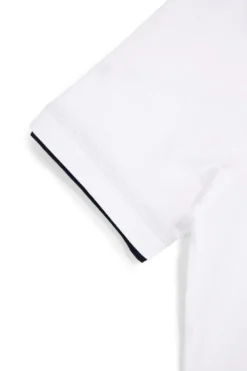 T-shirt bianca con profili a contrasto in cotone Us golf TS1053