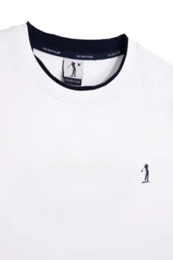 T-shirt bianca con profili a contrasto in cotone Us golf TS1053