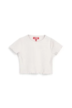 T-shirt bianca in tessuto a costine Pitt kids PT-G-T-9057