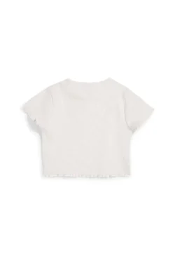 T-shirt bianca in tessuto a costine Pitt kids PT-G-T-9057