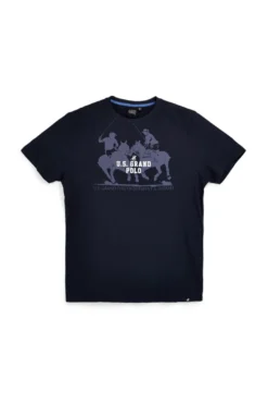 T-shirt blu con stampa logo U.s.grand polo US61612M