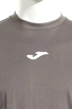 T-shirt grigia in cotone con logo gommato Joma Step short sleeve