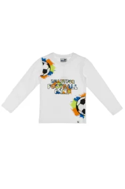 T-shirt manica Lunga Pitt Kids 03026 Bianca