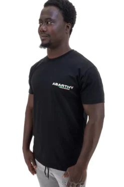 T-shirt nera con logo frontale 100% Cotone Abarth AH002TE