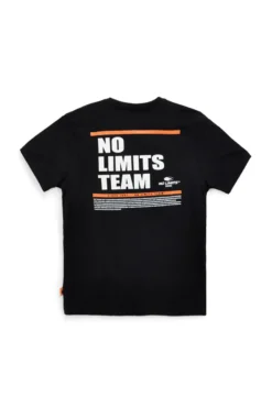 T-shirt nera in cotone con stampa sul retro No limits MATS042S24