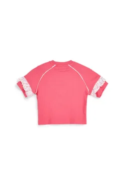 T-shirt rosa con maniche volant Pitt kids PT-G-T-9046