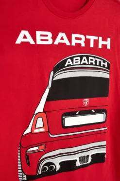 T-shirt rosso in cotone con stampa sul petto Abarth AH26SS056