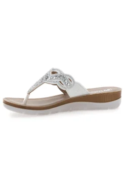 Weiße Flip-Flops mit Steinen und Strasssteinen Inblu 36 Bv