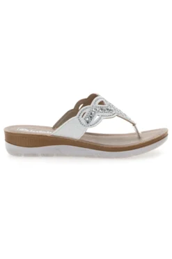 Weiße Flip-Flops mit Steinen und Strasssteinen Inblu 36 Bv