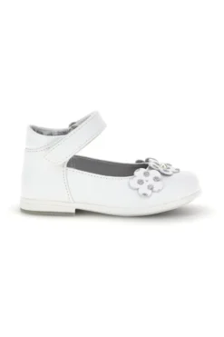 Weiße geblümte Ballettschuhe Laura Biagiotti L9973C9763