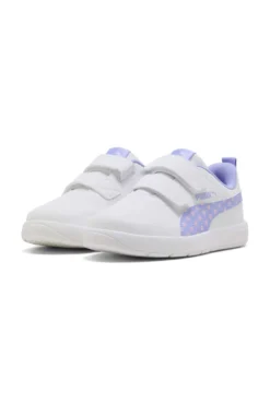 Weiße Pull-on Schuhe Puma Courtflex V3 Dotty V PS