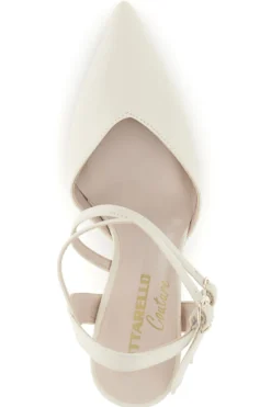 Weiße Pumps mit Riemen Pittarello couture 3811S