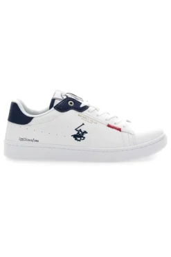 Weiße Schnürschuhe mit blauen Details BEVERLY HILLS POLO CLUB BHM514010