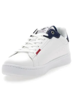 Weiße Schnürschuhe mit blauen Details BEVERLY HILLS POLO CLUB BHM514010